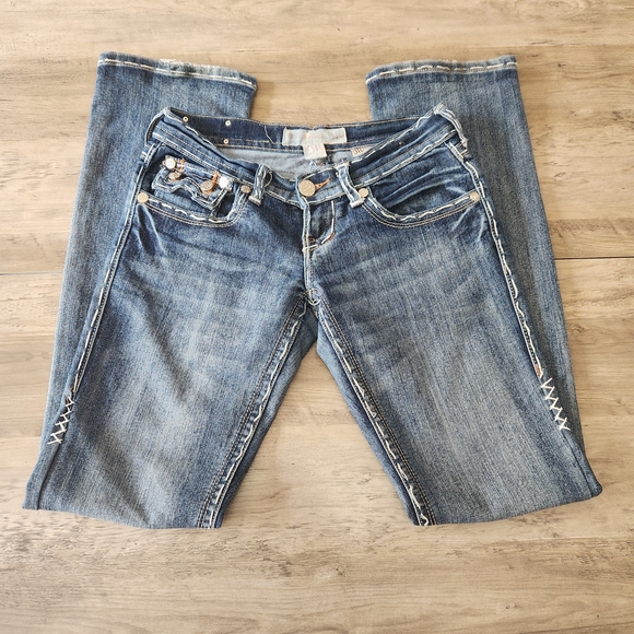 Miss Me Women's Jeans, Size 5/6, Low Rise, Boot Cut, Stretch Thick Stitch - Picture 6 of 10